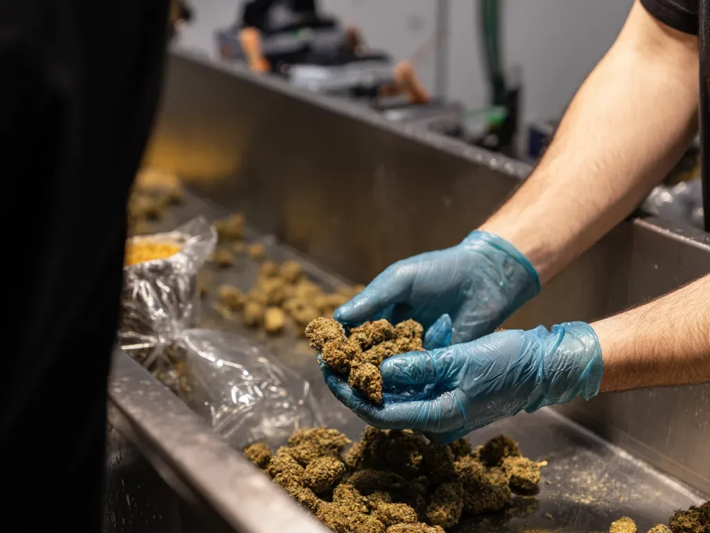 Cannabis Ernte im industriellen Umfeld Cannabis Ernte im CSC Arnstadt