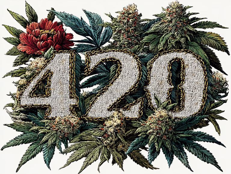 420 Illustration mit Weed