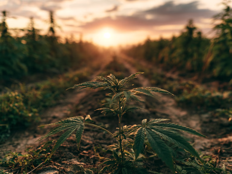 Marihuana Pflanze im Canabisfeld