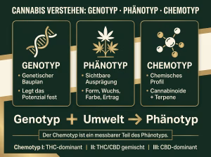 Infografik Chemotyp Genotyp und Phenotyp